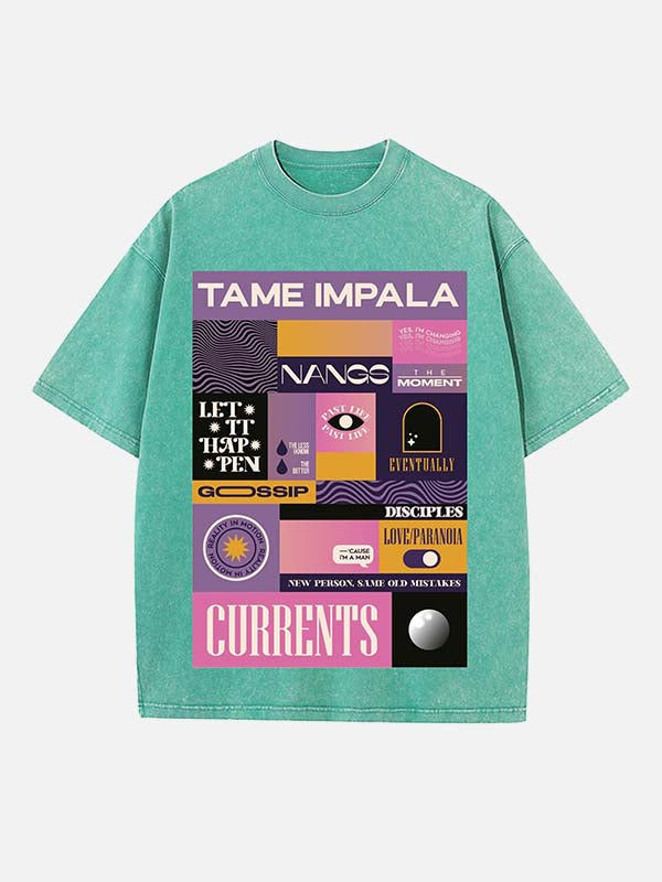 Tame Impala Print Round Neck T-shirt