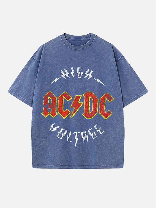 AC/DC Print Round Neck T-shirt