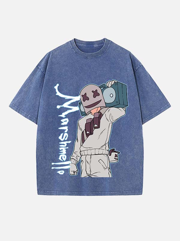 Marshmello Print Round Neck T-shirt