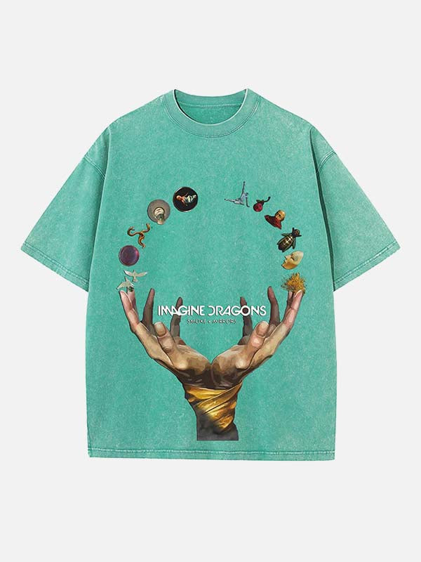 Imagine Dragons Print Round Neck T-shirt