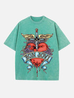 Bon Jovi Print Round Neck T-shirt