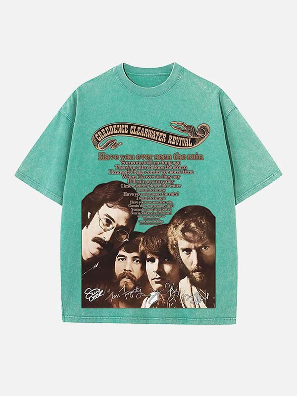 Creedence Clearwater Revival Print Round Neck T-shirt