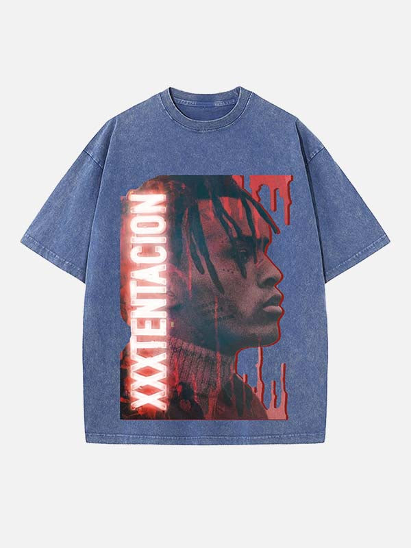 XXXTENTACION Print Round Neck T-shirt