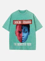 Rihanna Print Round Neck T-shirt