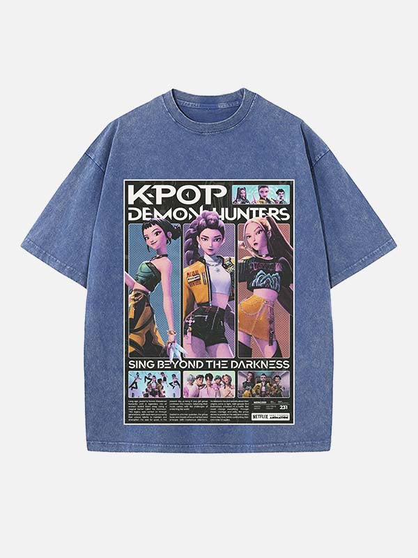 HUNTR/X Print Round Neck T-shirt