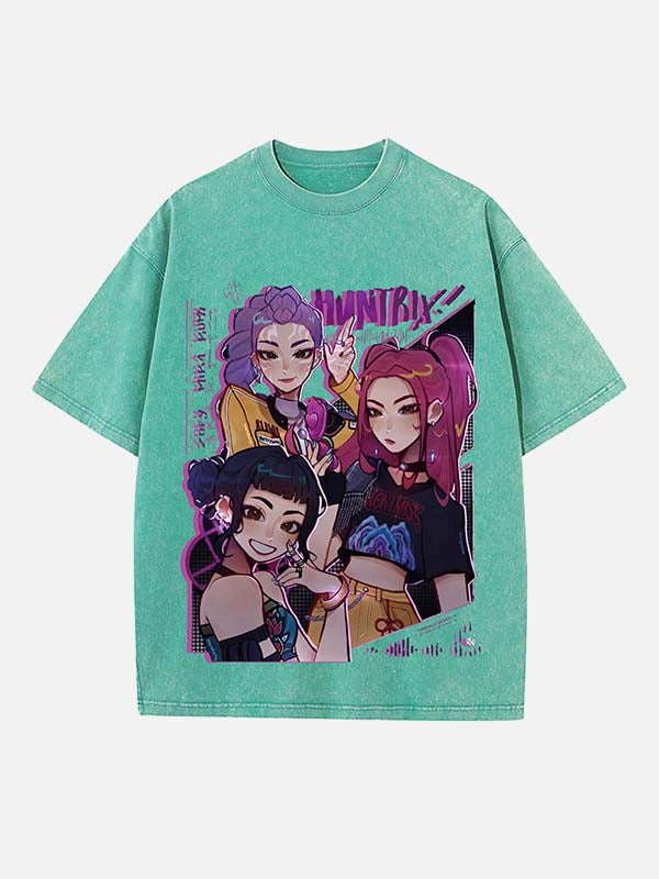 HUNTR/X Print Round Neck T-shirt