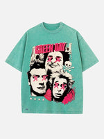 Green Day Print Round Neck T-shirt