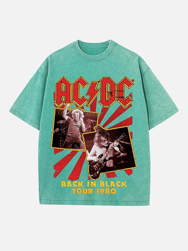 AC/DC Print Round Neck T-shirt
