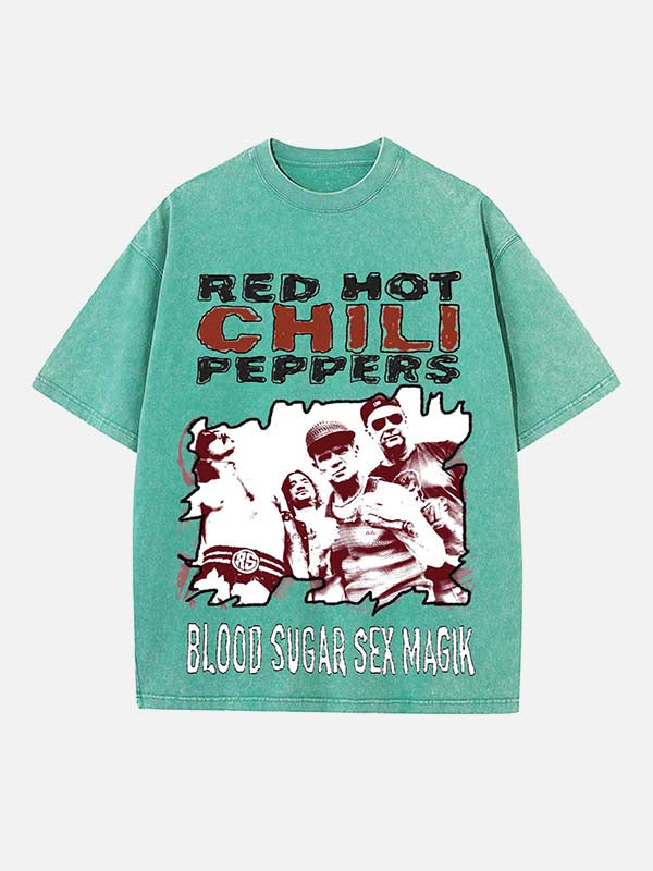 Red Hot Chili Peppers Print Round Neck T-shirt