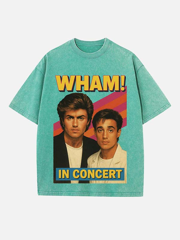 George Michael Wham! Print Round Neck T-shirt