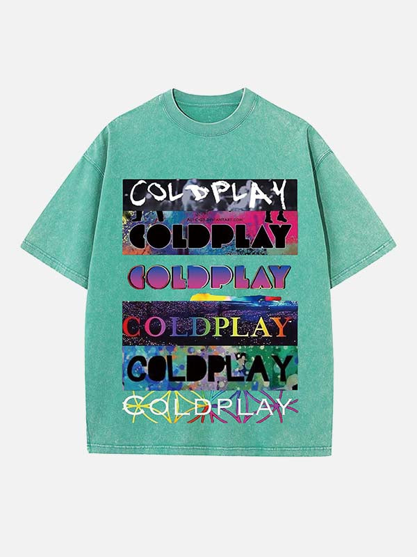 Coldplay Print Round Neck T-shirt