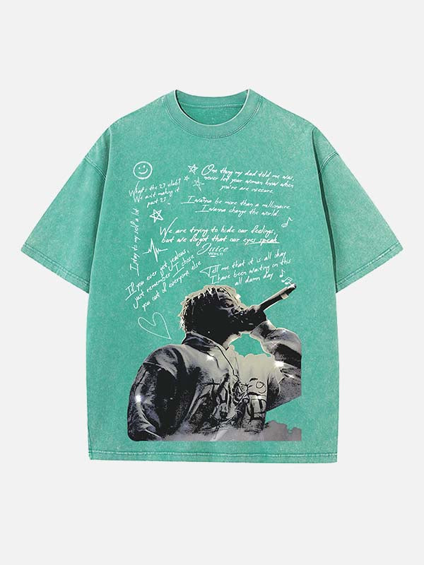 Juice WRLD Print Round Neck T-shirt