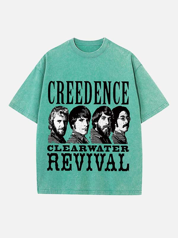 Creedence Clearwater Revival Print Round Neck T-shirt