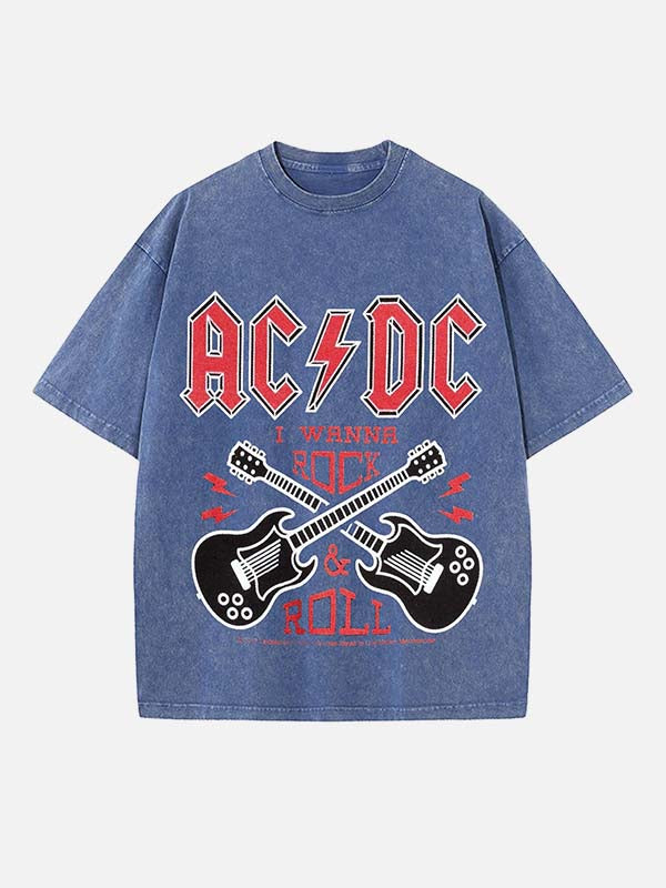 AC/DC Print Round Neck T-shirt
