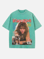 Bon Jovi Print Round Neck T-shirt