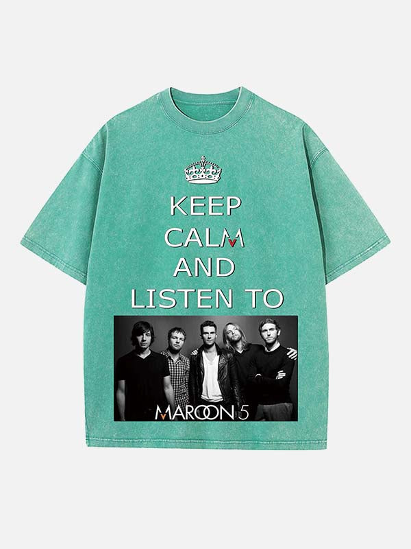 Maroon 5 Print Round Neck T-shirt
