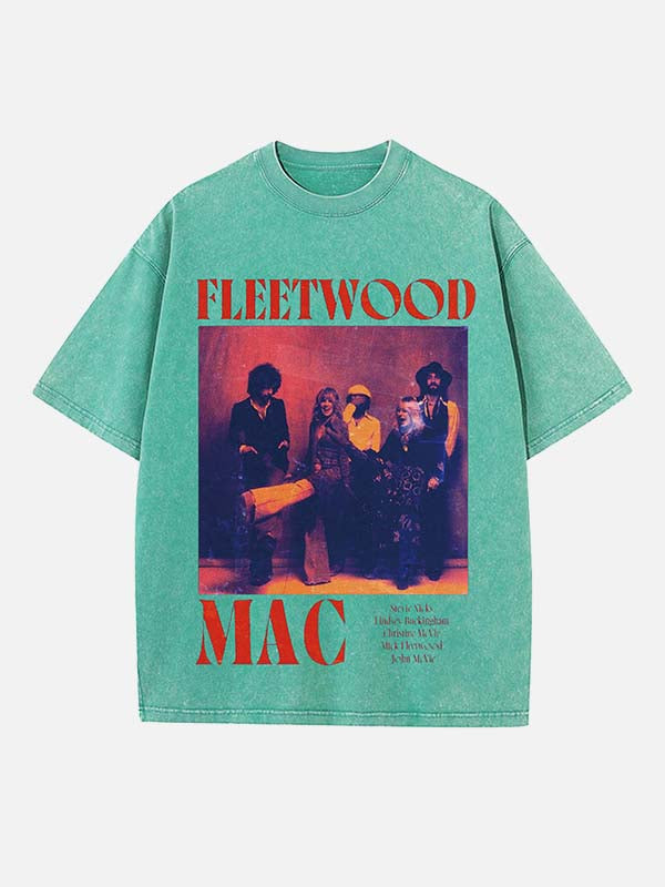 Fleetwood Mac Print Round Neck T-shirt