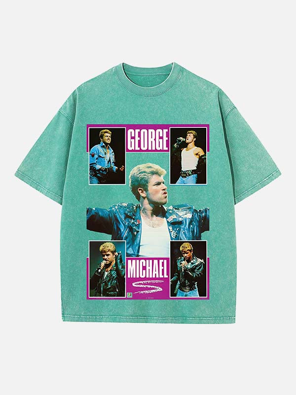 George Michael Wham! Print Round Neck T-shirt