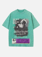 Whitney Houston Print Round Neck T-shirt