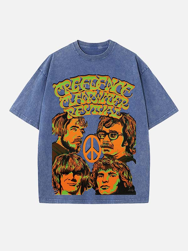 Creedence Clearwater Revival Print Round Neck T-shirt
