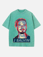 J Balvin Print Round Neck T-shirt