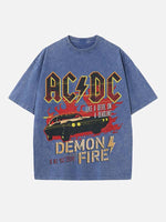 AC/DC Print Round Neck T-shirt