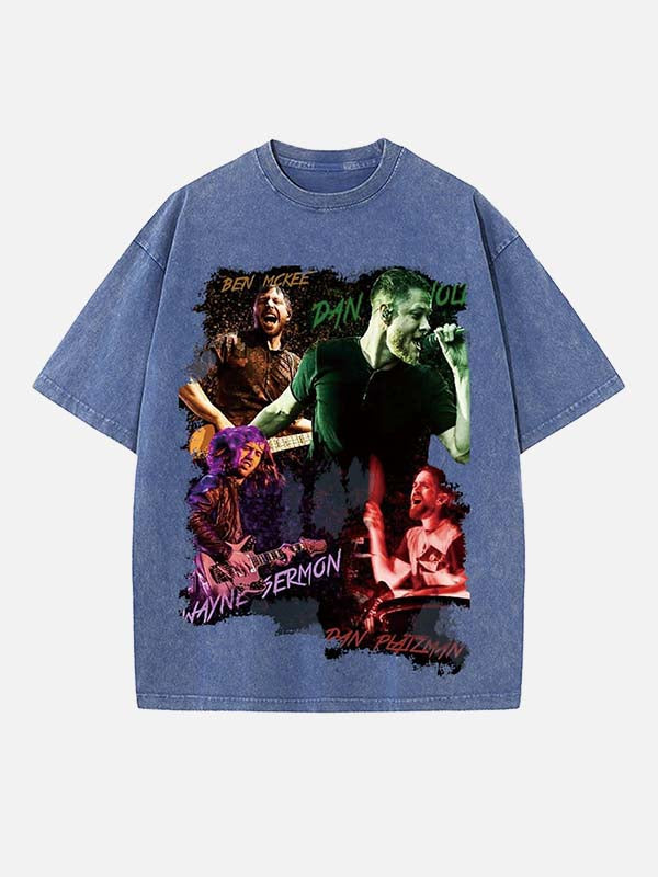 Imagine Dragons Print Round Neck T-shirt