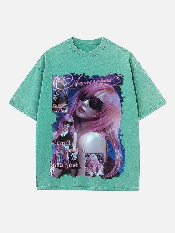 Aespa Giselle Print Round Neck T-shirt