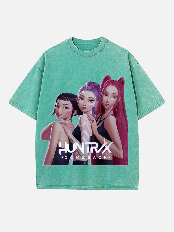 HUNTR/X Print Round Neck T-shirt