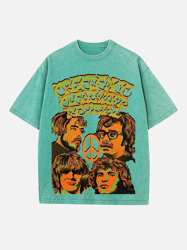 Creedence Clearwater Revival Print Round Neck T-shirt