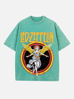 Led Zeppelin Print Round Neck T-shirt