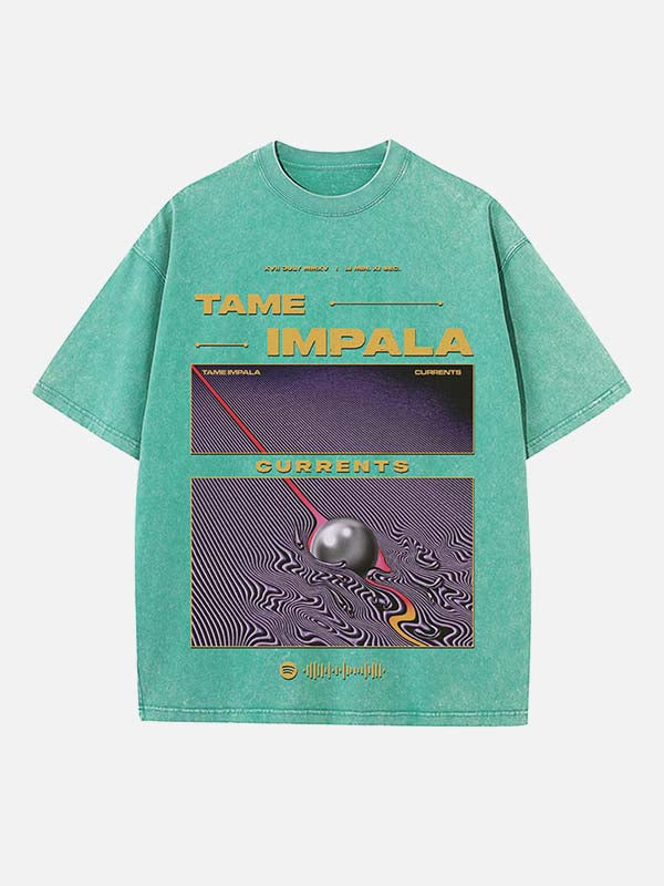 Tame Impala Print Round Neck T-shirt
